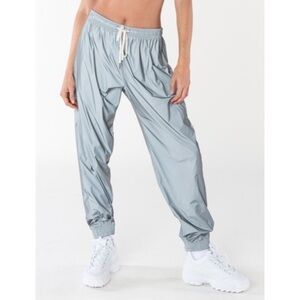 French Connection FCUK 90 Reflective Gray Parachute Trousers NWT Size XS